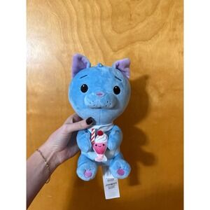 Disney Wreck It Ralph Internet 9" Puddles Blue Stuffed Plush Kitty Cat Milkshake